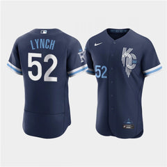 Men's Kansas City Royals #52 Daniel Lynch 2022 Navy City Connect Flex Base Stitched MLB Jersey