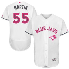 Blue Jays #55 Russell Martin White Flexbase Authentic Collection 2016 Mother's Day Stitched MLB Jersey