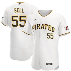 Men's Pittsburgh Pirates #55 Josh Bell White Flex Base Stitched Jersey