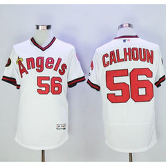 Angels of Anaheim #56 Kole Calhoun White Flexbase Authentic Collection Cooperstown Stitched MLB Jersey