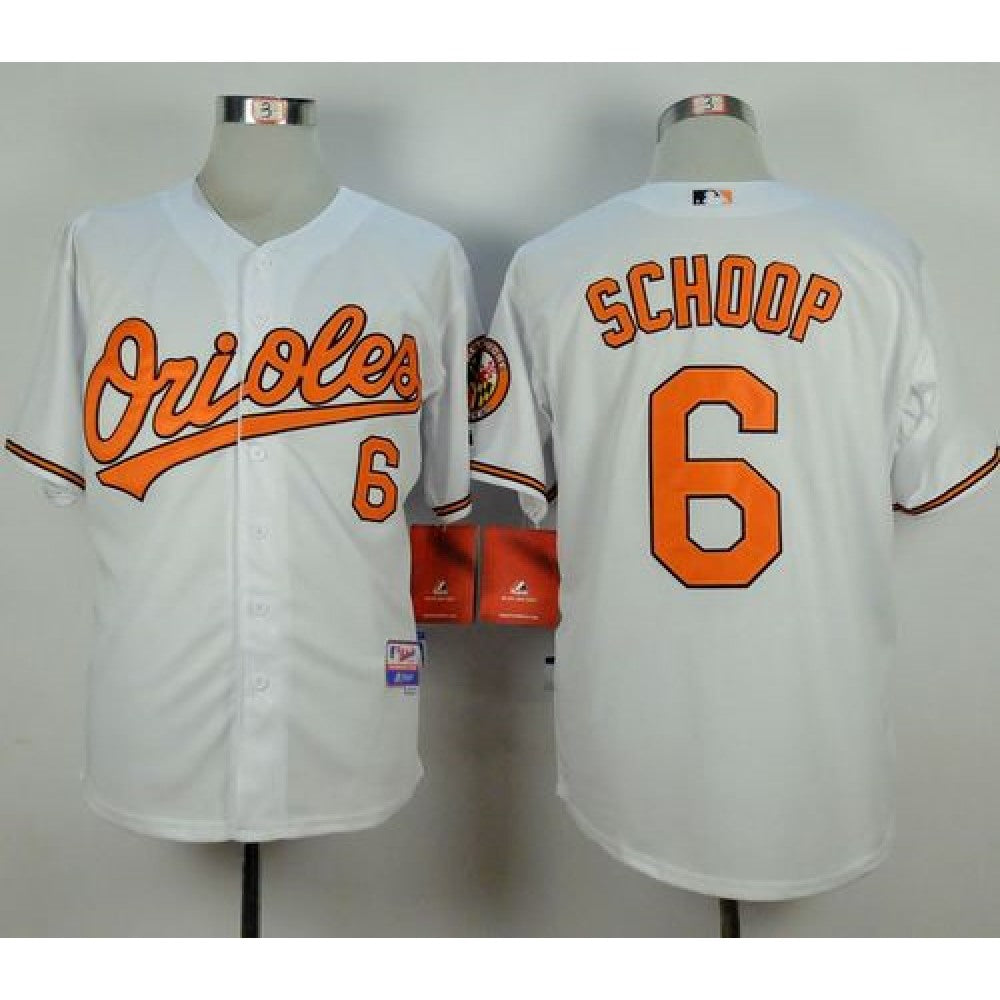Orioles #6 Jonathan Schoop White Cool Base Stitched MLB Jersey