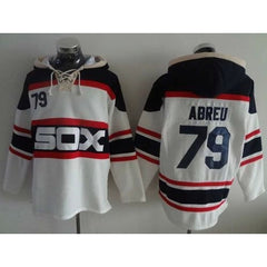 White Sox #79 Jose Abreu White Sawyer Hooded Sweatshirt Alternate Home MLB Hoodie