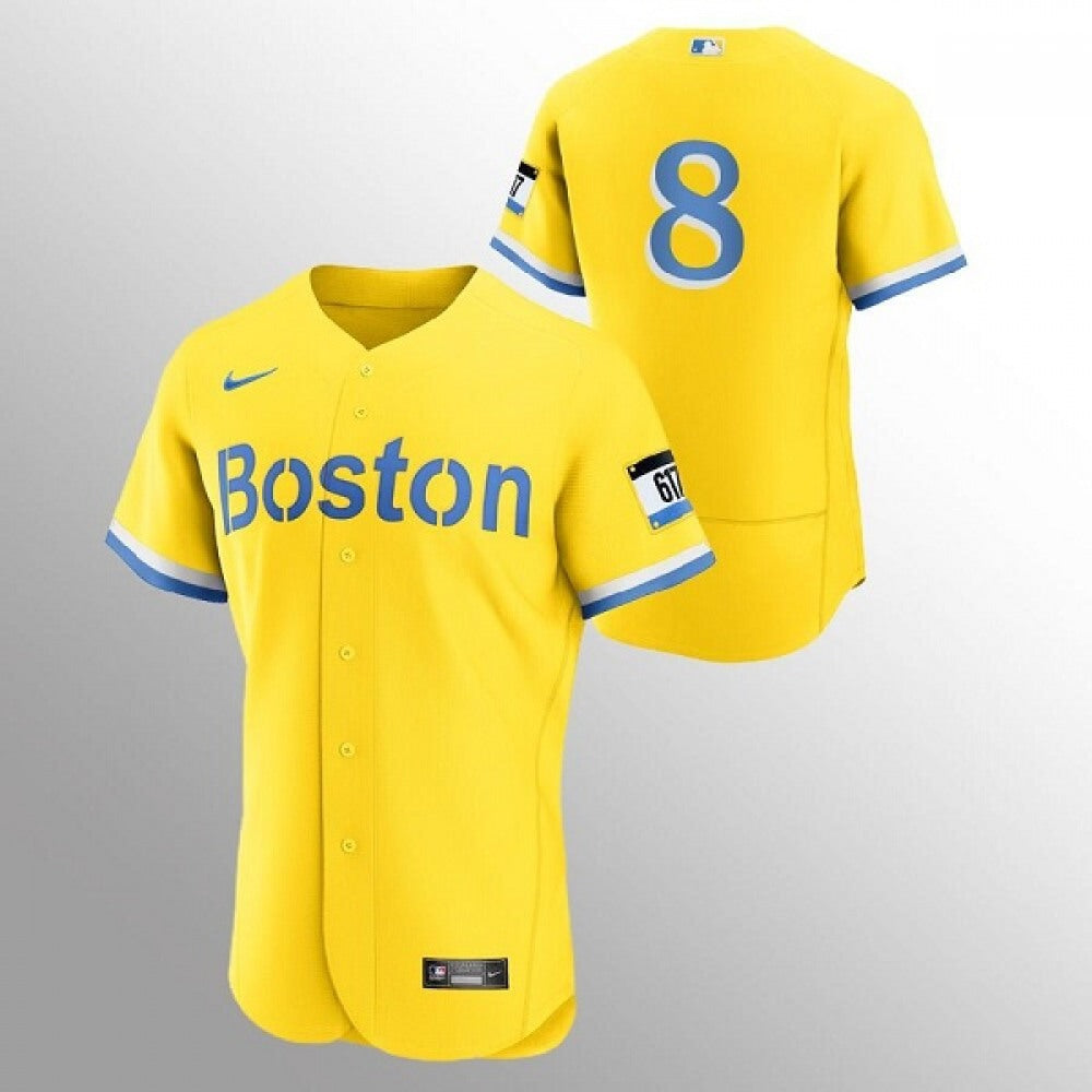 Men's Boston Red Sox #8 Carl Yastrzemski Gold 2021 City Connect Flex base Stitched Jersey
