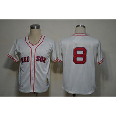 Mitchell And Ness 1967 Red Sox #8 Carl Yastrzemski Cream Stitched Throwback MLB Jersey