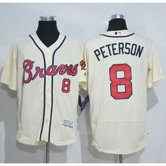 Braves #8 Jace Peterson Cream Flexbase Authentic Collection Stitched MLB Jersey