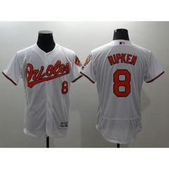 Orioles #8 Cal Ripken White Flexbase Authentic Collection Stitched MLB Jersey