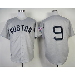 Mitchell And Ness 1939 Red Sox #9 Ted Williams Grey Throwback Stitched MLB Jersey