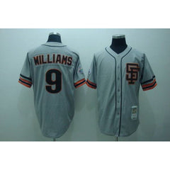 Mitchell and Ness Giants #9 Matt Williams Stitched Grey Throwback MLB Jersey