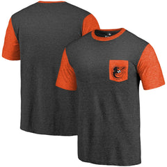 Men's Baltimore Orioles Branded Black-Orange Refresh Pocket T-Shirt