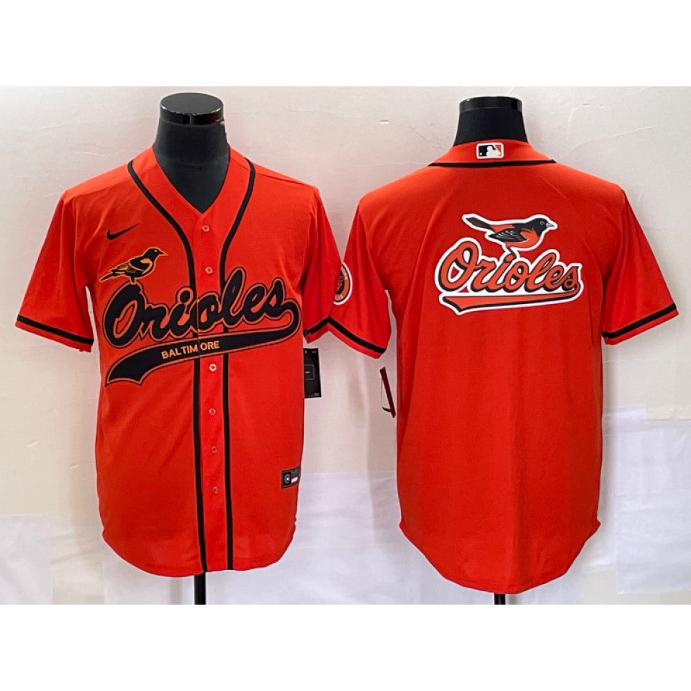 Men's Baltimore Orioles Orange Team Big Logo Cool Base Stitched Jersey