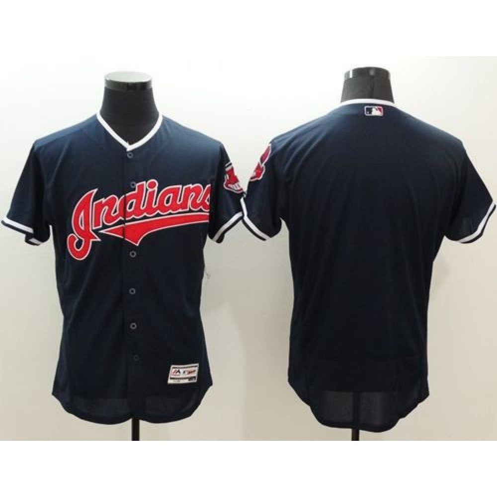 indians Blank Navy Blue Flexbase Authentic Collection Stitched MLB Jersey
