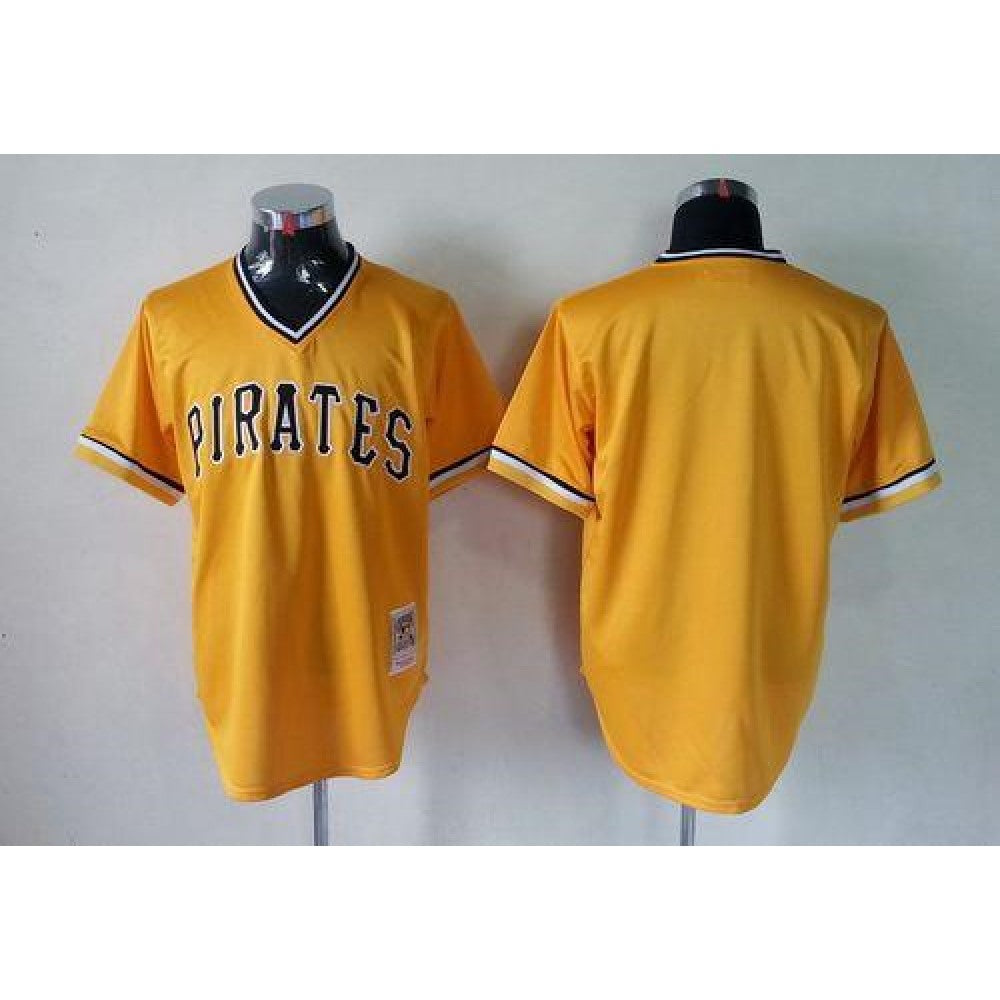 Mitchell And Ness Pirates Blank Yellow Throwback Stitched MLB Jersey