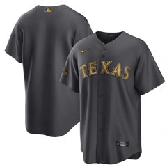Men's Texas Rangers Blank 2022 All-Star Charcoal Cool Base Stitched Baseball Jersey