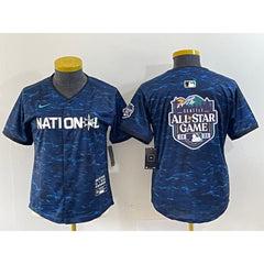 Women's 2023 All-star Royal Big Logo Stitched Baseball Jersey(Run Small)