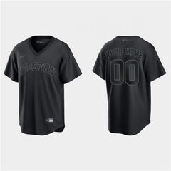 Men's Houston Astros ACTIVE Player Custom Black Pitch Black Fashion Replica Stitched Jersey