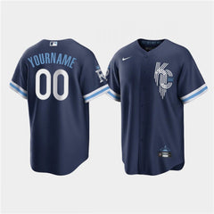 Men's Kansas City Royals ACTIVE Player Custom 2022 Navy City Connect Cool Base Stitched Jersey