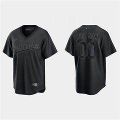Men's Los Angeles Dodgers ACTIVE Player Custom Black Pitch Black Fashion Replica Stitched Jersey