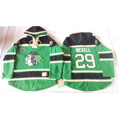 Blackhawks #29 Bryan Bickell Green St. Patrick's Day McNary Lace Hoodie Stitched NHL Jersey