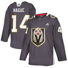 Men's Vegas Golden Knights #14 Nicolas Hague Grey Latino Heritage Night Stitched NHL Jersey