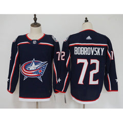 Men's Columbus Blue Jackets #72 Sergei Bobrovsky Navy Stitched NHL Jersey