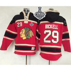 Blackhawks #29 Bryan Bickell Red Sawyer Hooded Sweatshirt 2015 Stanley Cup Stitched NHL Jersey