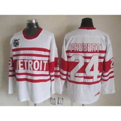 Red Wings #24 Bob Probert White CCM Throwback 75TH Stitched NHL Jersey