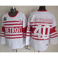 Red Wings #40 Henrik Zetterberg White 75TH CCM Stitched NHL Jersey