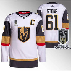 Men's Vegas Golden Knights #61 Mark Stone White 2023 Stanley Cup Champions Stitched Jersey