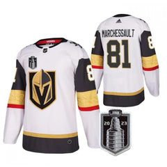 Men's Vegas Golden Knights #81 Jonathan Marchessault White 2023 Stanley Cup Final Stitched Jersey