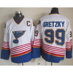Blues #99 Wayne Gretzky White CCM Throwback Stitched NHL Jersey