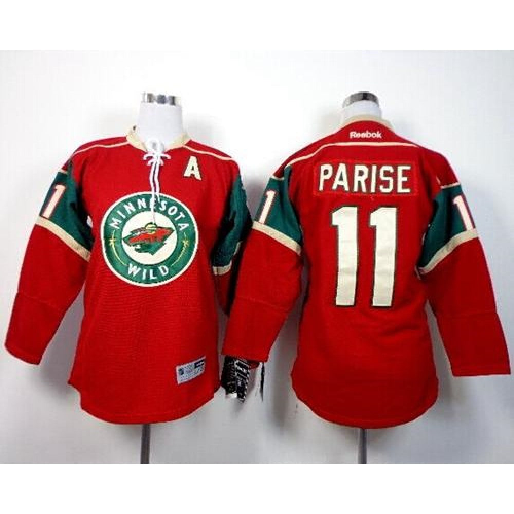 Wild #11 Zach Parise Red Stitched Youth NHL Jersey