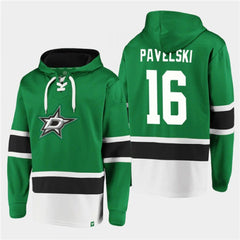 Men's Dallas Stars #16 Joe Pavelski Green Ageless Must-Have Lace-Up Pullover Hoodie