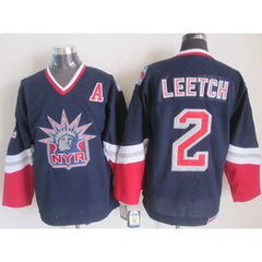 Rangers #2 Brian Leetch Navy Blue CCM Statue of Liberty Stitched NHL Jersey