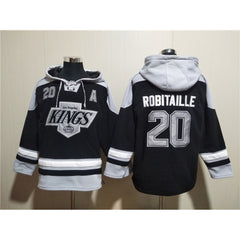 Men's Los Angeles Kings #20 Luc Robitaille Black Ageless Must-Have Lace-Up Pullover Hoodie