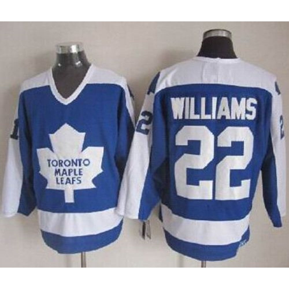 Maple Leafs #22 Tiger Williams Blue/White CCM Throwback Stitched NHL Jersey