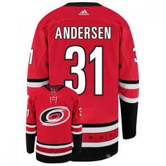 Men's Carolina Hurricanes #31 Frederik Andersen Red Stitched Jersey