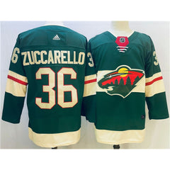 Men's Minnesota Wild #36 Mats Zuccarello Green Stitched Jersey