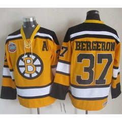 Bruins #37 Patrice Bergeron Yellow Winter Classic CCM Throwback Stitched NHL Jersey