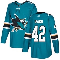 Men's San Jose Sharks #42 Joel Ward Teal Stitched NHL Jersey