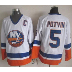 Islanders #5 Denis Potvin White CCM Throwback Stitched NHL Jersey