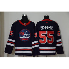 Men's Winnipeg Jets #55 Mark Scheifele Navy Stitched NHL Jersey