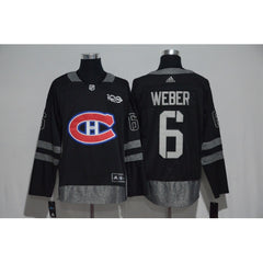 Montreal Canadiens #6 Shea Weber Black Men's 1917-2017 100th Anniversary Stitched NHL Jersey