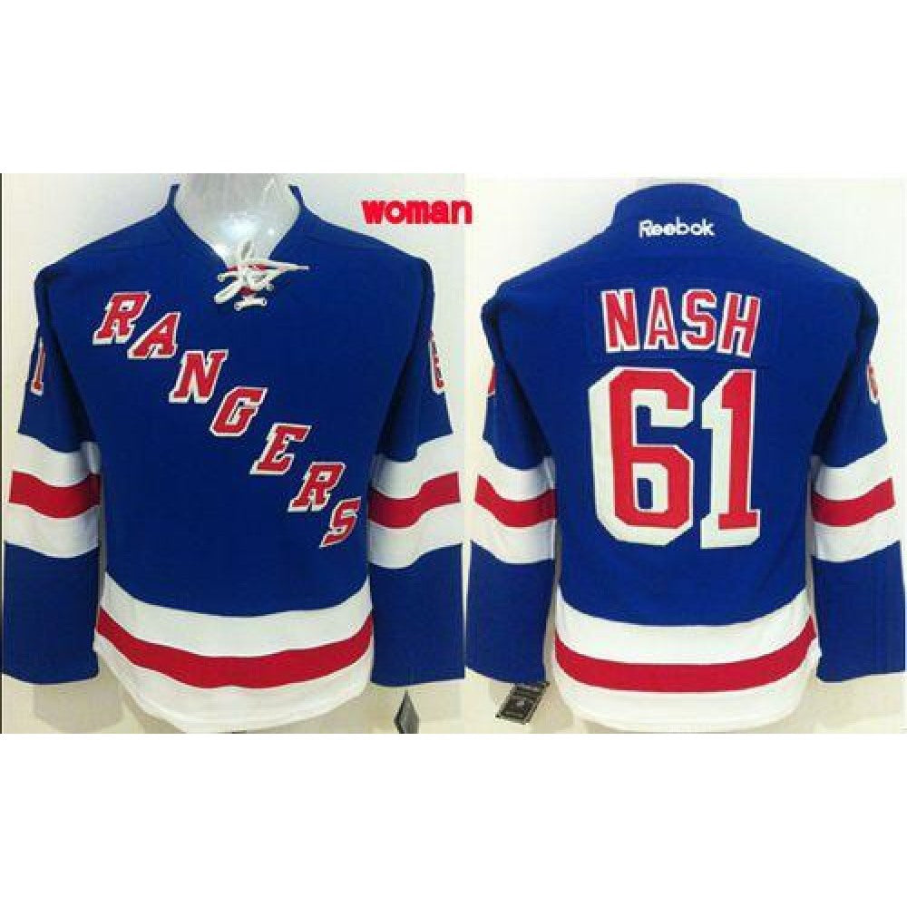 Rangers #61 Rick Nash Blue Home Women's Stitched NHL Jersey