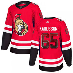 Men's Ottawa Senators #65 Erik Karlsson Red Drift Fashion Stitched NHL Jersey