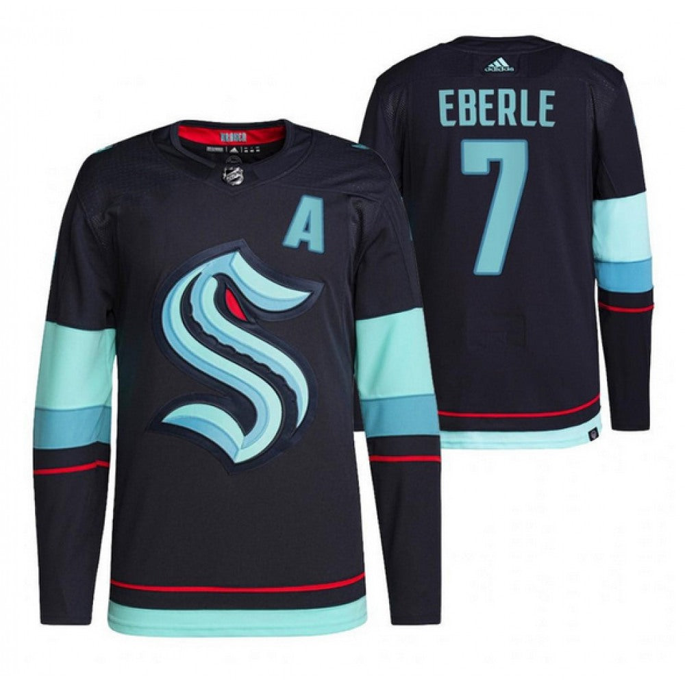 Men's Seattle Kraken #7 Jordan Eberle 2021/22 Navy Home Stitched Jersey