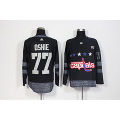 Men's Washington Capitals #77 T.J Oshie Black 1917-2017 100th Anniversary Stitched NHL Jersey