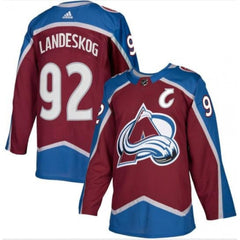 Men's Colorado Avalanche #92 Gabriel Landeskog Burgundy With C Patch Stitched NHL Jersey