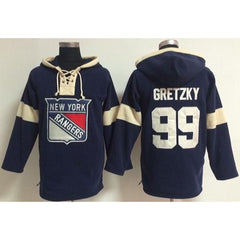 New York Rangers #99 Wayne Gretzky Navy Blue Pullover NHL Hoodie