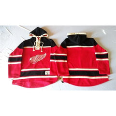Red Wings Blank Red Sawyer Hooded Sweatshirt Stitched NHL Jersey