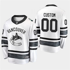 Men's Vancouver Canucks Custom 2019 NHL All Star White Stitched Jersey